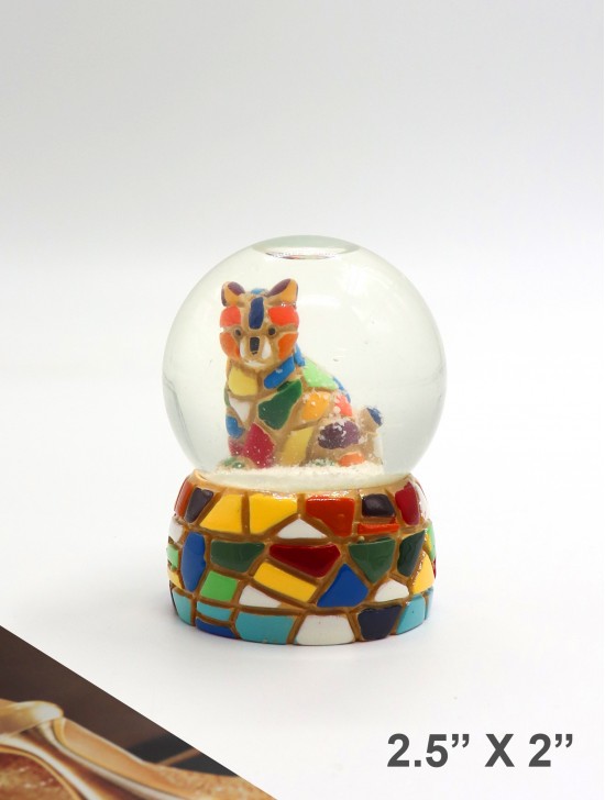 2"Mosaic Cat Snow Globe 